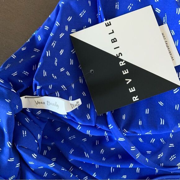 VERA BRADLEY Blue Water Bouquet Reversible Tankini Swim Bikini Top XL 16-18 - Picture 12 of 15